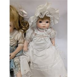 Four Hamilton Collection porcelain dolls, with certificates