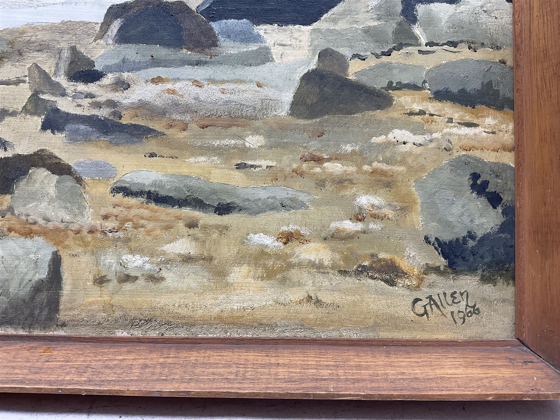 Galler (British 20th Century): Staithes Seafront, oil on board, signed and dated 1966, 45cm x 60cm