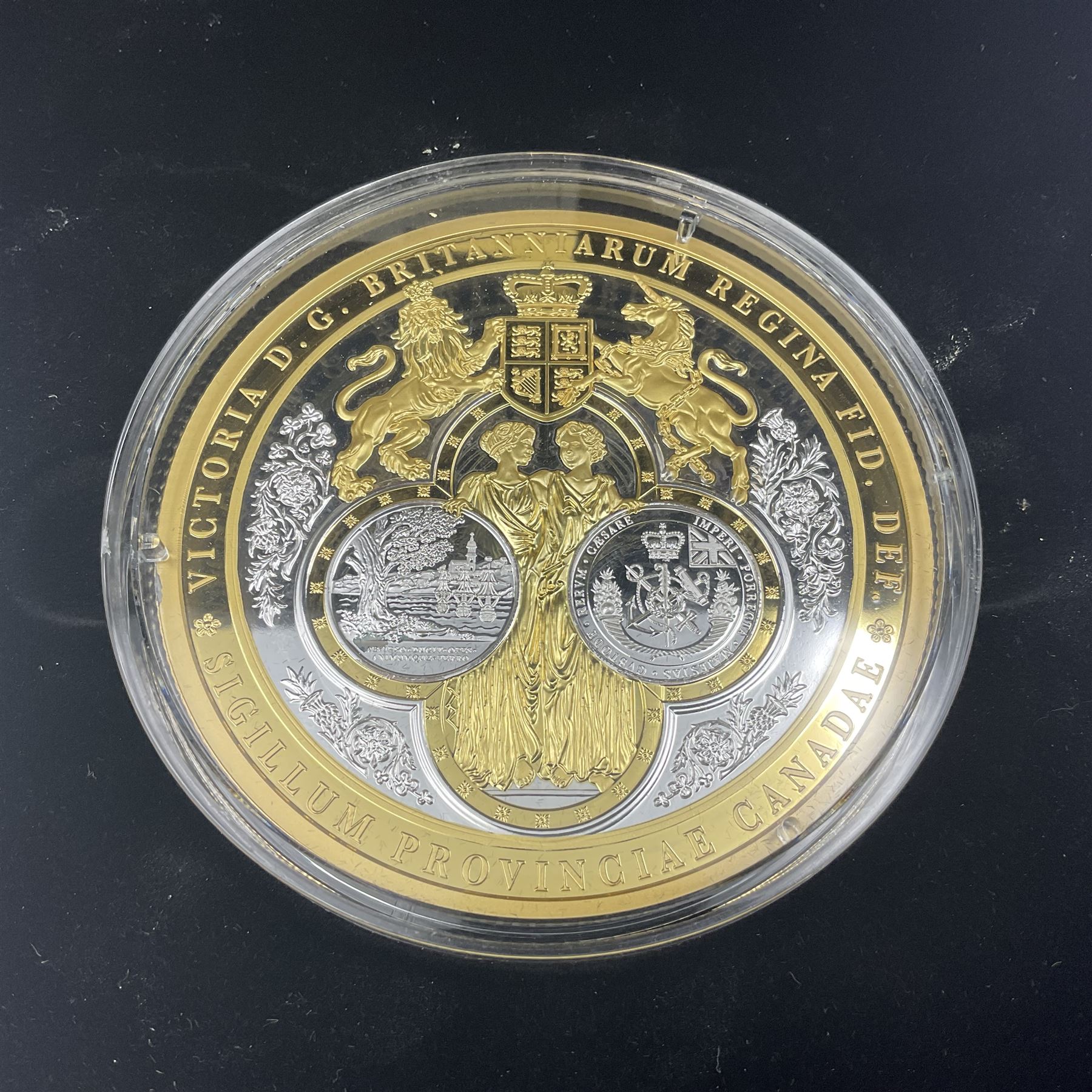 Royal Canadian Mint 2019 'Great Seal of the Province of Canada' fine silver one-hundred dollars coin, cased with certificate