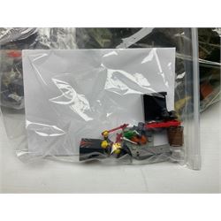 Lego - ten kits comprising Harry Potter Magic Mirror 4702; Extreme Team Rocket Car/Plane 6580; two Adventure Egypt Cars 5918; Adventure Egypt Bi-Plane 5928; Adventure Egypt Tombs and Car 5919 in golden Tutankamun box; Castle Knight with Horse & Cart 6016; Castle Witch & Fireplace 2872; Castle Robin Hood Hideout 6054; and Pirate Ship 6285; together with over 3.5kg of loose animals, characters and bricks etc; all unboxed