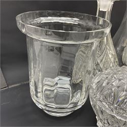 Early 20th century and later decanters, to include moulded and cut glass examples, together with a glass bon bon dish, vase, etc
