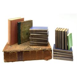 The Holy Bible containing the Old and New Testaments. 1816. Engraved title page and plates. Large folio. Full suede leather binding; Complete Works of Charles Dickens. Oxford India Paper Edition. Seventeen uniformly bound volumes illustrated by Cruikshank, Phiz etc; Sisson Rev. J.L.: Historic Sketch of the Parish Church, Wakefield. 1824; and other books