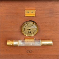Elie Bleu of Paris, mahogany humidor with partitioned interior and inset hygrometer, together with two cigar cases and The Cigar Companion book