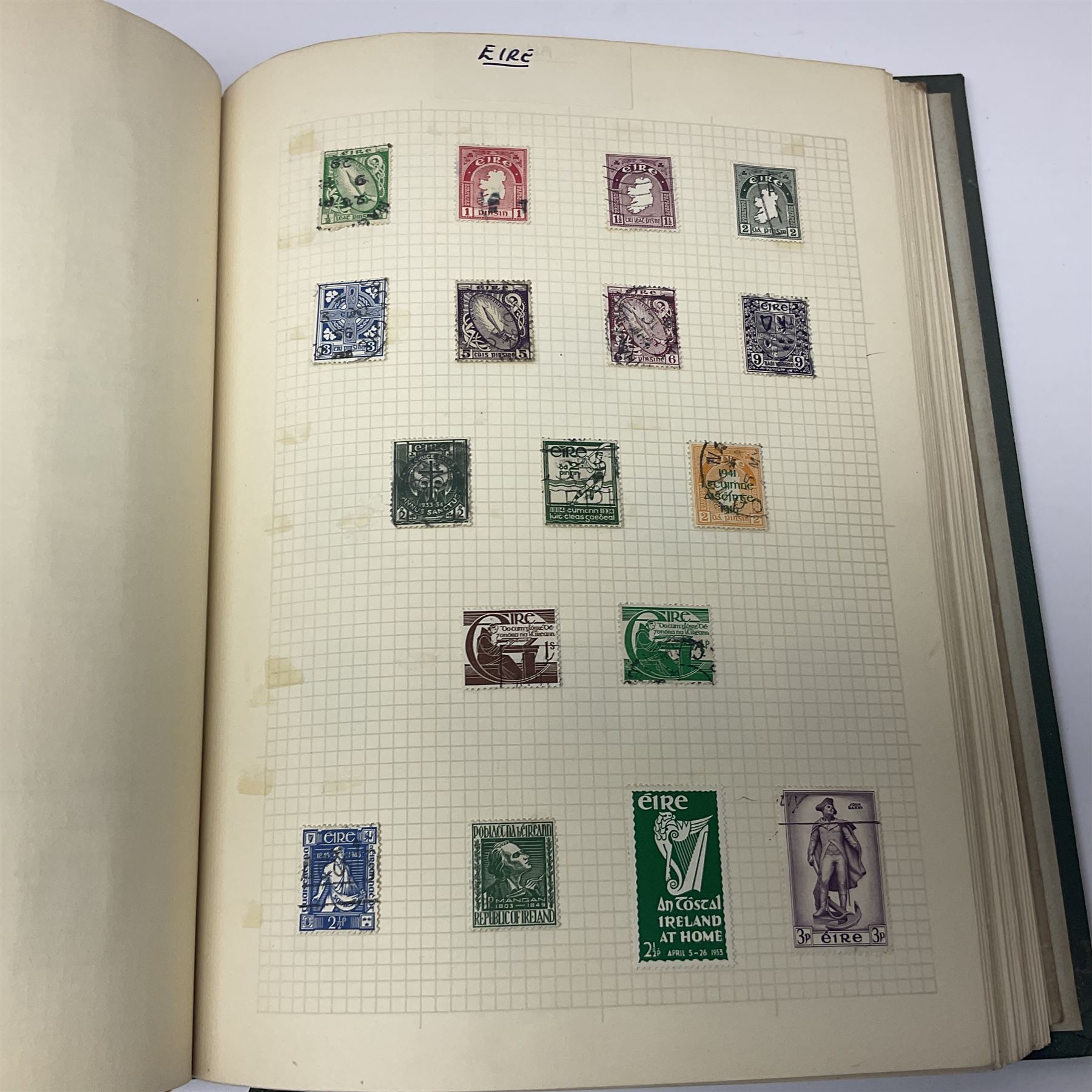 World stamps including Andorra, Austria with 1858 and later issues, Belgium with imperfs and later, Belgium, Cuba, Czechoslovakia, Denmark, Ireland, France, Germany with Hamburg, Lubeck, Oldenburg, Saxony etc, Greece, Hungary, the Netherlands, Spain etc, housed in two albums 