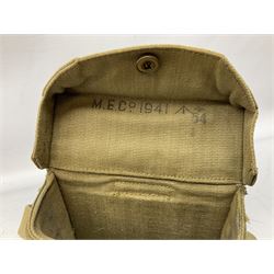 Pair of WWII 1943 Kershaw Bino. Prism No.2 MKII x6 binoculars, No. 190671, in canvas case