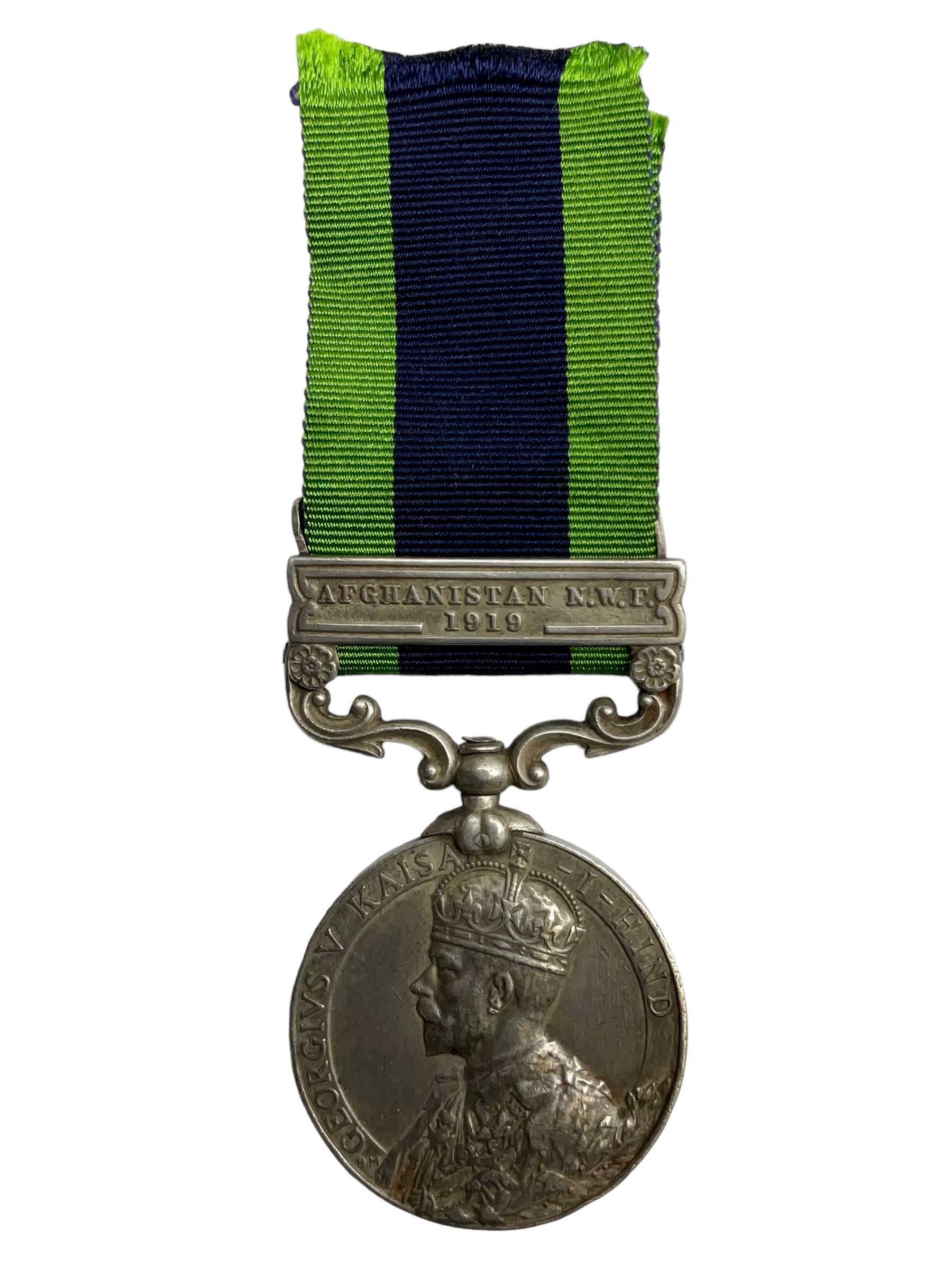 King George V India General Service Medal named to '1388 L-NK. NAWAB KHAN, 2-1.12 INFY' with Afghanistan N.W.F. 1919 bar