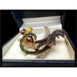 Four pairs of 9ct gold stud earrings, silver stone set stud earrings and a collection of costume jewellery brooches and bead necklaces