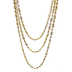  18ct gold (tested) chain link necklace, approx 29.8gm  