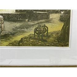 Keith Andrew (British 20th Century): 'Amlwch Port' Wales, trial proof etching with aquatint signed and titled, 30cm x 44cm 