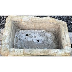 19th rectangular stone trough - THIS LOT IS TO BE COLLECTED BY APPOINTMENT FROM DUGGLEBY STORAGE, GREAT HILL, EASTFIELD, SCARBOROUGH, YO11 3TX