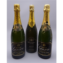  Two Lanson Black Label Champagne, 75cl 12.5%vol, and John Paul Brut Champagne, no proof or contents noted, 3btls   