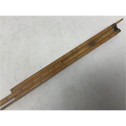 Late 18th/early 19th century boxwood ruler with four slides, for use by Customs &. Excise in the brewery trade; scales on all four sides each having a central slide with divisions on either side;  possibly made by 'E. Roberts, Dove Court, Old Jewry, London' (Edward Roberts (I) 1749-1776 & Edward Roberts (II) 1788-1795) L30.5cm