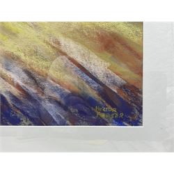 Hector Fraser (Driffield 1919-2013): Wolds Landscape, pastel signed 35cm x 46cm 