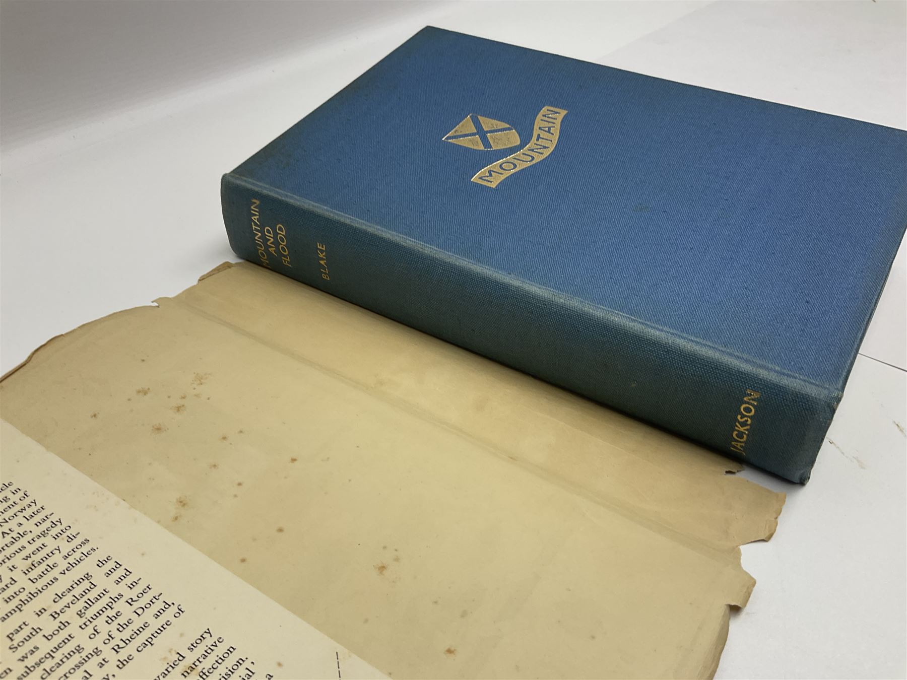 Hawker Lt. Col. P.: Instructions to Young Sportsmen in all that Relates to Guns and Shooting. 1833 7th edition. Re-bound in green cloth; Harting James Edmund: Hints on Shore Shooting.1871; Army Field Service Pocket Book. 1938. Contains numerous bound pamphlets; Ferrar Major M.L.: Officers of The Green Howards. 1920; Blake George: Mountain & Flood - History of the 52nd Lowland Division. 1950; and XV International Brigade. 1975 (6)