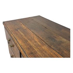 19th century oak chest, rectangular top over two short and three long drawers, on bracket feet