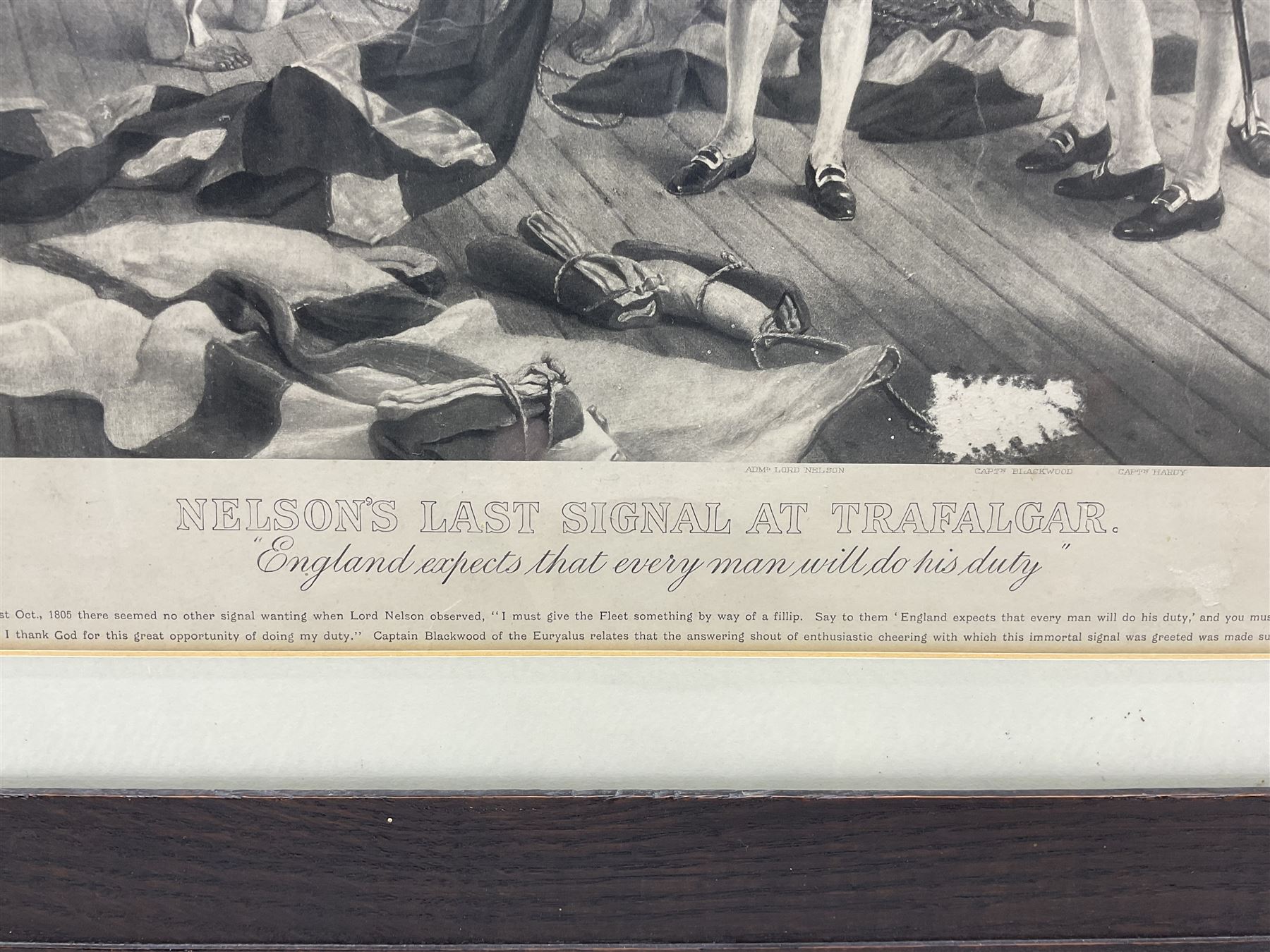 After Thomas Davidson (British 1803-1874): 'Nelson's Last Signal at Trafalgar', monochrome photogravure 45cm x 61cm 