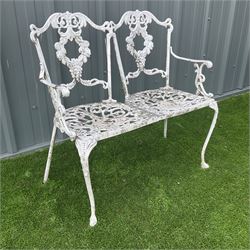 Victorian style cast alloy two seat garden bench - THIS LOT IS TO BE COLLECTED BY APPOINTMENT FROM DUGGLEBY STORAGE, GREAT HILL, EASTFIELD, SCARBOROUGH, YO11 3TX