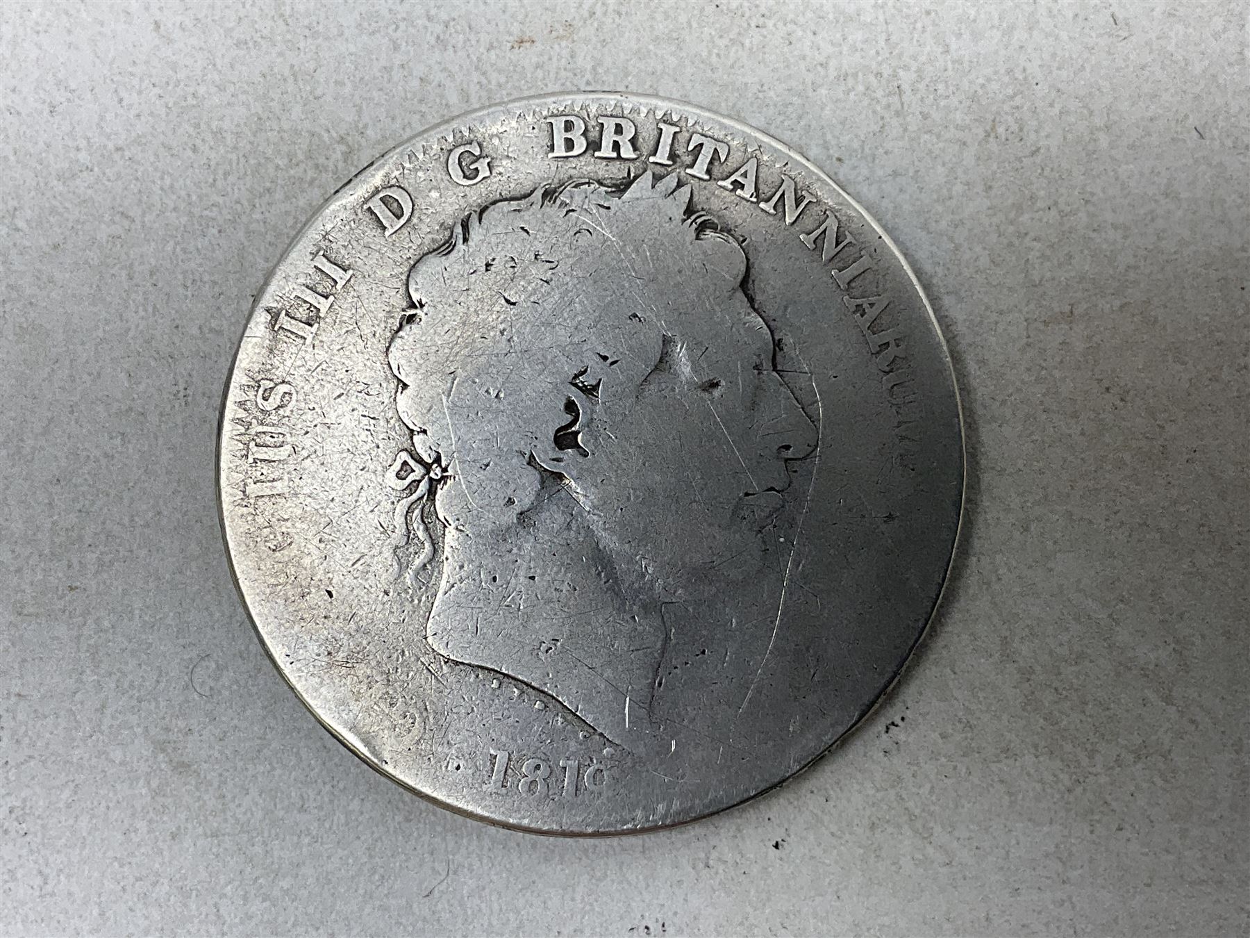 George III 1819 crown coin and six Queen Victoria crown coins dated 1889, three 1890, 1891 and 1900 (7)