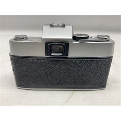 Petri Flex 7 camera body, serial no. 555698, with Perti C.C 1:1.8 f=55mm' lens, serial no. 78253, together with Petri Flex V2 camera body, serial no. 364427, with 'Petti C.C. 1:2 f=55mm' lens, serial no. 137076, in ever ready case