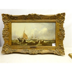  Attrib. Adolphus Knell (British fl.1860-1890): Shipping off the Coast,   oil on canvas unsigned 28cm x 53cm   