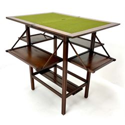Edwardian walnut combined fold-over card table and supper table the baize lined top and four flip leaves under