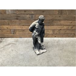 Collection of 9 decorative stone garden objects including sun dial small troughs mill stone and more,