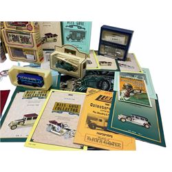 Thirty modern die-cast promotional and advertising models by Lledo; all boxed; together with quantity of Lledo Days Gone Collectors Magazines and Guides; Days Gone Gallery Binder; and thirteen Lledo Anniversary and Souvenir badges
