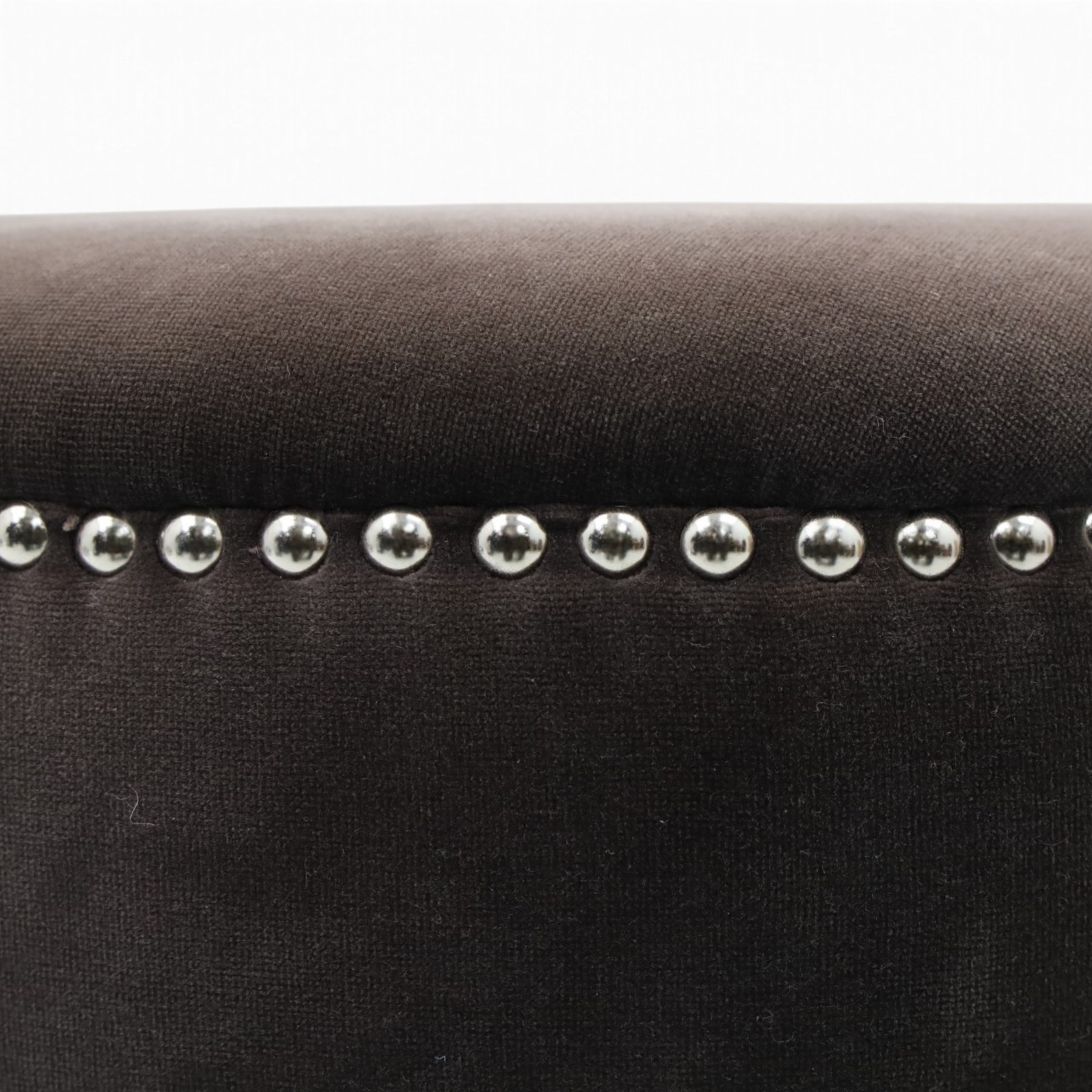Oka - Costellina circular ottoman stool upholstered in brown velvet