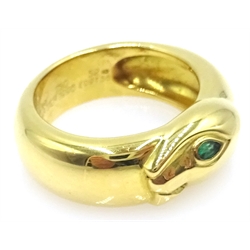  Cartier 18ct yellow gold Panthere ring with Tsavorite eye stamped Cartier 750 52 CARTIER 1996 E09156 with original box  