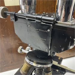 20th century W. Watson & Sons binocular microscope no 98191, in original box, together with W. Watson & Sons Kima microscope no 107846, in original box and Cooke Troughton & Simms binocular microscope no 467926