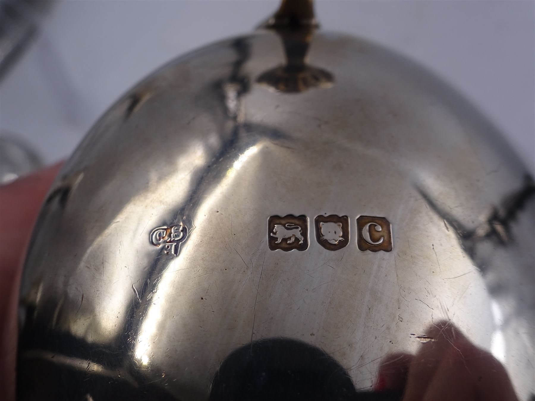 Victorian silver sauce boat, of typical form with oblique gadrooned rim and acanthus capped flying C scroll handle, upon three shell pad feet, hallmarked Charles Stuart Harris, London 1898, including handle H10cm