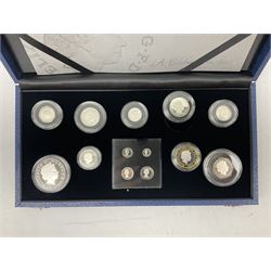 The Royal Mint United Kingdom 2006 The Queen's 80th Birthday silver coin collection, cased with certificate