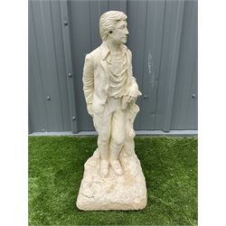 Cast stone gentleman figure - THIS LOT IS TO BE COLLECTED BY APPOINTMENT FROM DUGGLEBY STORAGE, GREAT HILL, EASTFIELD, SCARBOROUGH, YO11 3TX