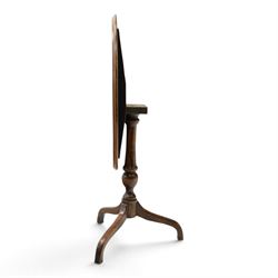 Georgian design mahogany and stained beech oval tilt-top tripod table