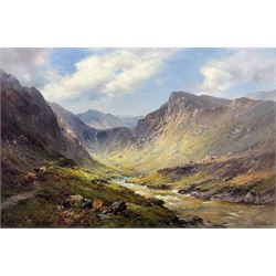 Alfred de Breanski Snr. RBA (British 1852-1928): 'A Selkirk Valley', oil on canvas signed,...