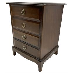 Stag Minstrel - pair of mahogany pedestal chests, fitted with four long drawers