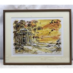 Adam King (British 1964-): 'Castle Howard' and 'The Stump Room - Harrogate', pair watercolour and inks signed and dated '11 and '12, 34cm x 45cm (2)