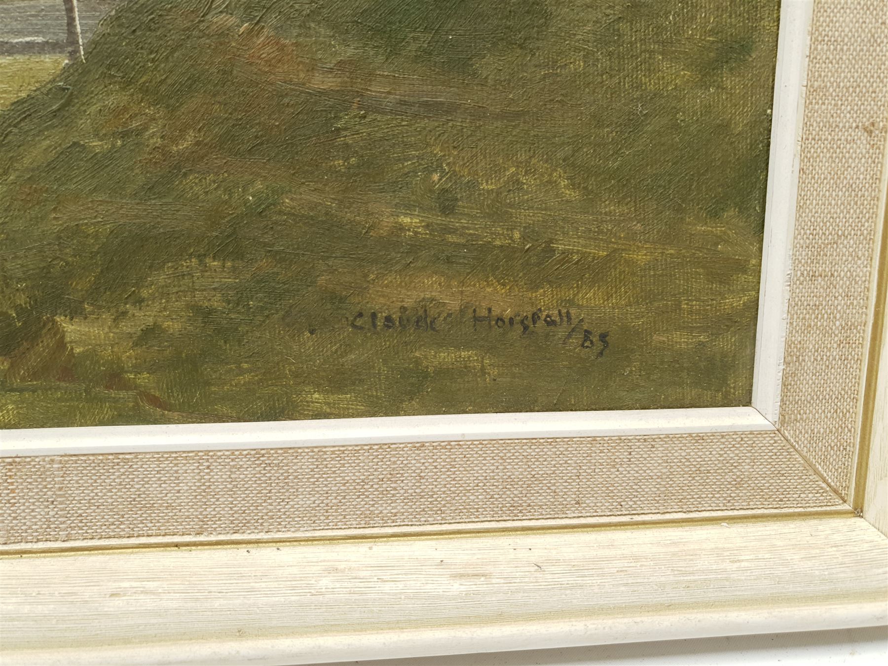 Claude Horsfall (British 1907-2003): 'Wharfedale from Dead Man's Hill' & 'Conistone Bridge and Kilnsey Crag', pair oils on board signed, original title labels verso 36cm x 59cm (2)