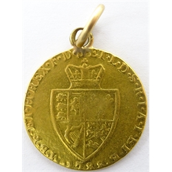  George III 1788 gold 'spade' Guinea on pendant mount, 8.68 grams  