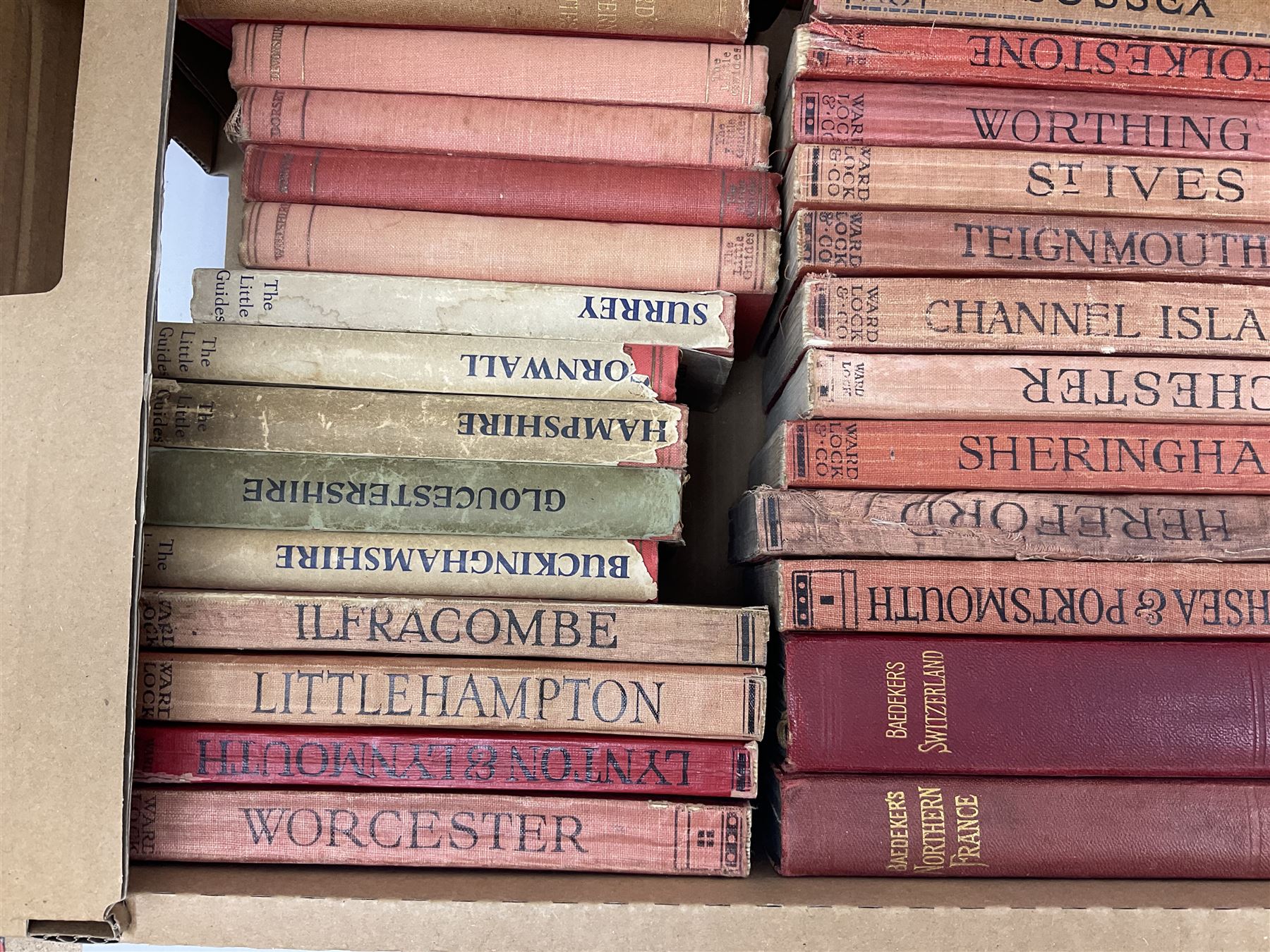 Large collection of Ward Lock & Co's illustrated guidebooks, late victorian to mid 20th century together with a number of 'the little guides' etc, two boxes