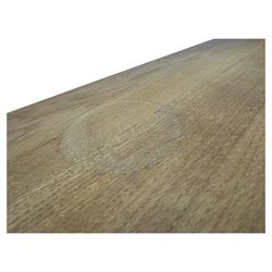 Laura Ashley - contemporary light oak console table, rectangular top over four drawers, on rectangular supports united by stretcher