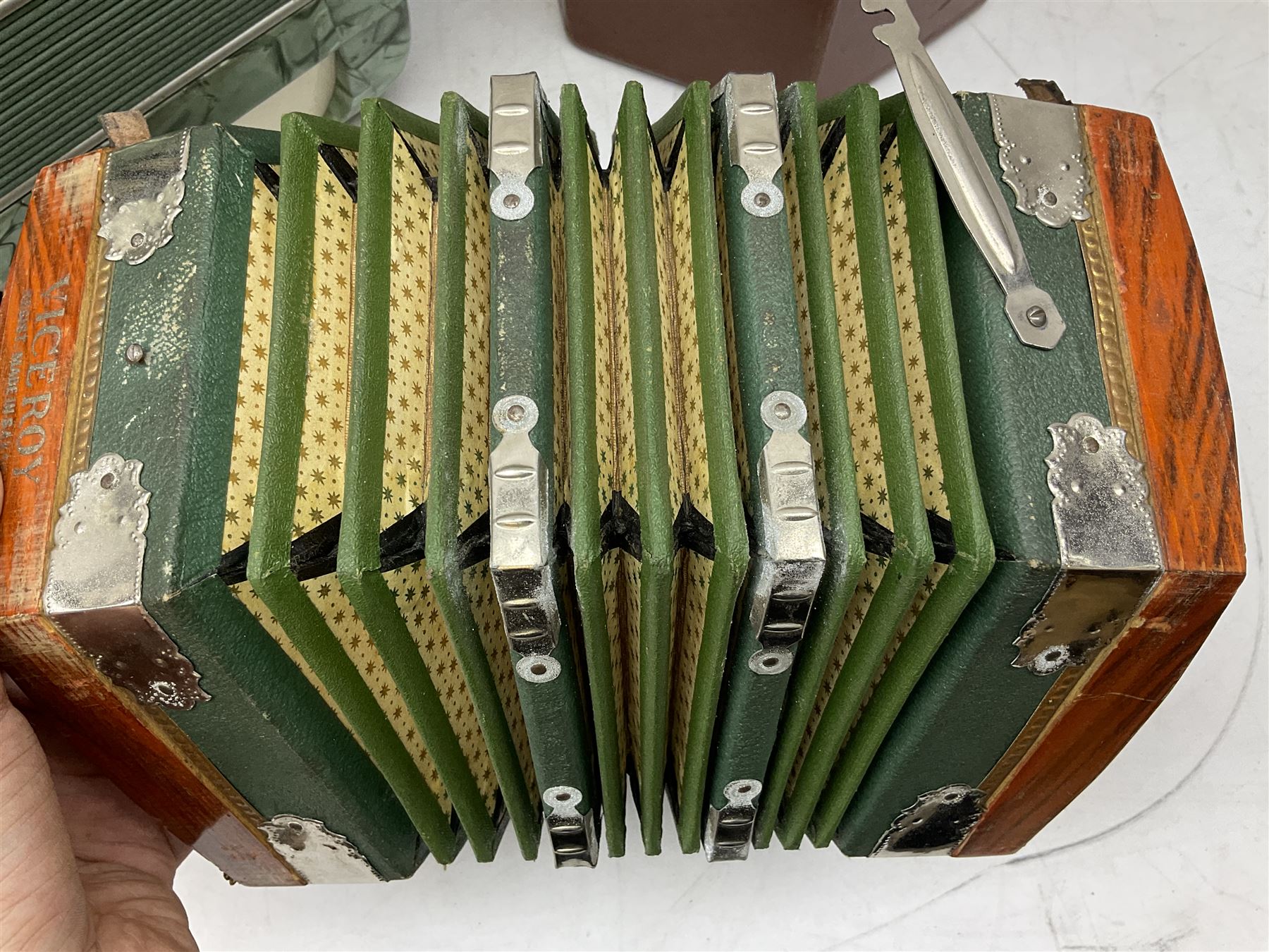 The Viceroy Junior Model Accordion in case, together with a Scandalli piano accordion 