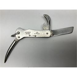 Fifteen folding/pocket knives including Swiss Army type knives with various number of blades, British army jack knife by J.H. Thompson Sheffield dated 1955 with broad arrow, promotional etc (15)