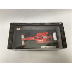 Hot Wheels Racing 1:18 scale diecast Michael Schumacher F2002 Ferrari Formula One car, in box