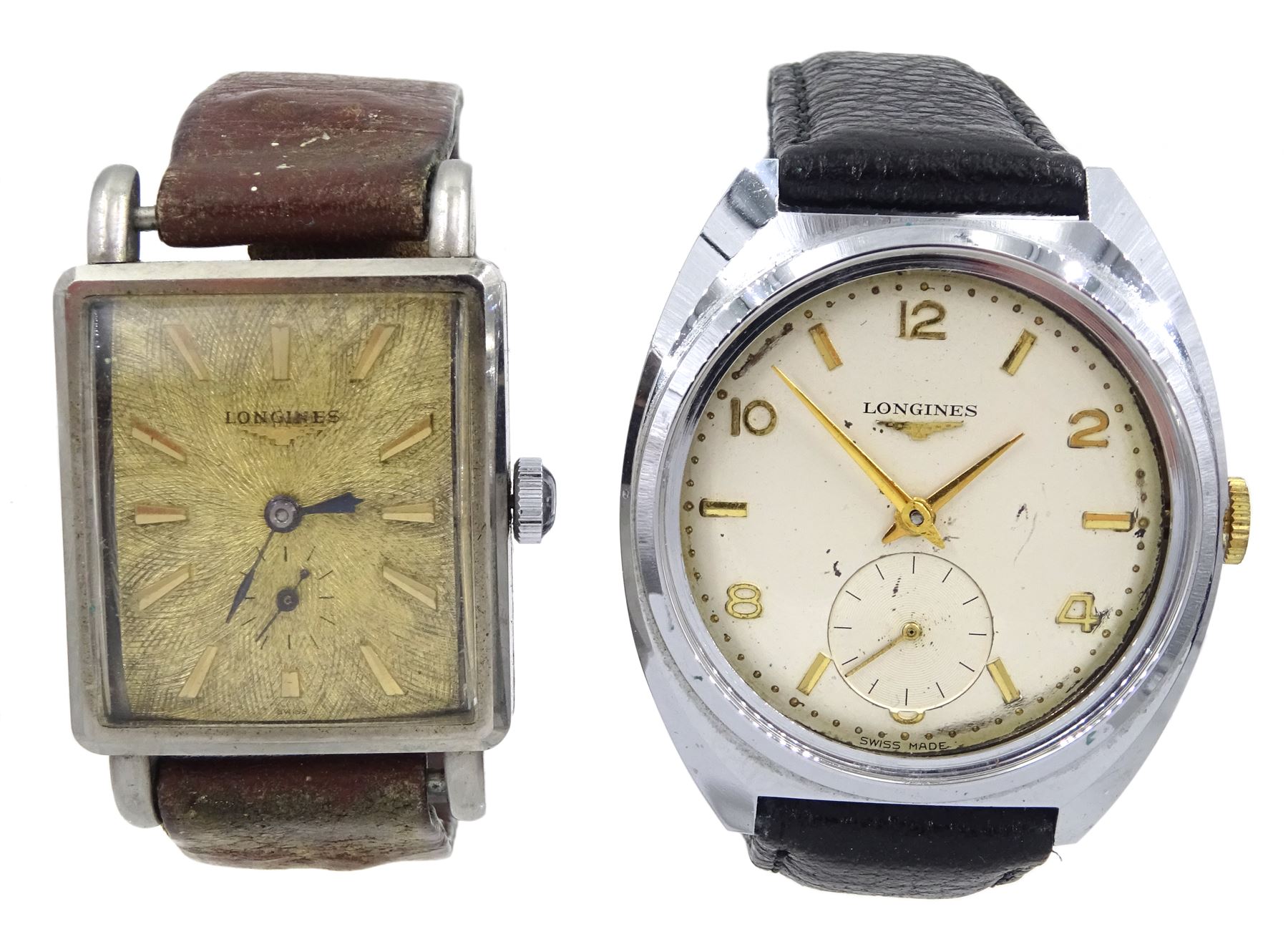 Longines gentleman's manual wind movement, Cal. 12.68Z, on black