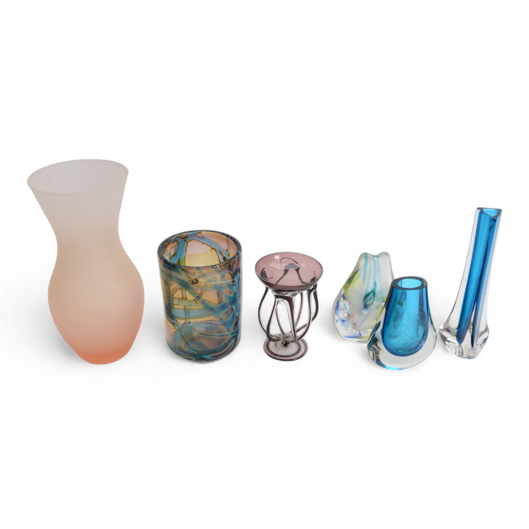 Collection of fused glass sculptures, together with Mdina and other studio glass 