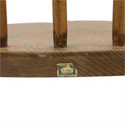 Ercol - set of three Quaker back dining chairs, two tall and one smaller hoop backed chairs