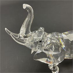 Twenty nine Swarovski Crystal animals, to include koala and baby, in frosted tree branch, elephants, polar bears, squirrel, monkeys, panda, unicorn and snails, etc 