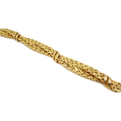  Gold link weave bracelet hallmarked 9ct, approx 25.06gm   
