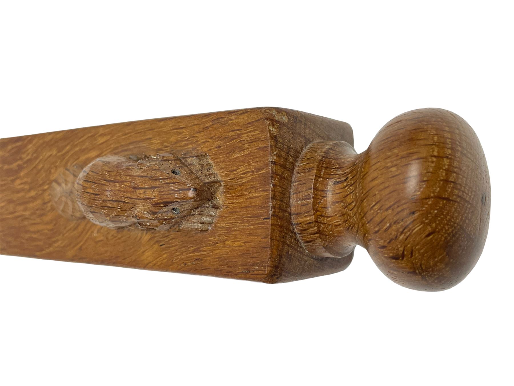 Beaverman - oak door stop with turned handle | Mouseman 